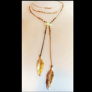 Layered Fashion Feather Necklace